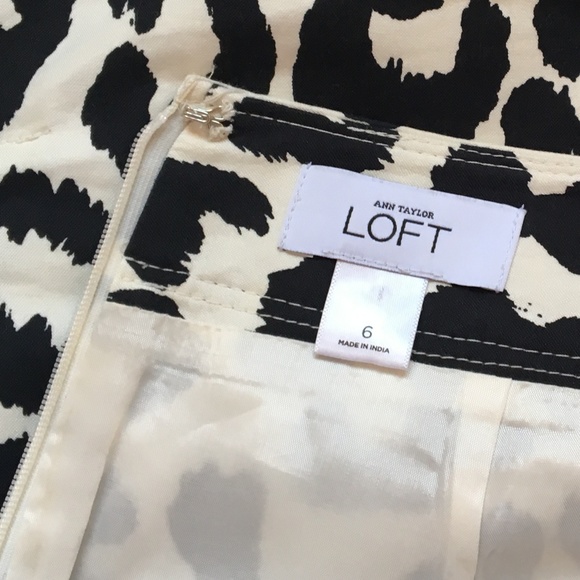 Ann Taylor Loft Leopard Print Skirt Size 6 - Picture 6 of 9
